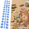 Unhas Postiças Infantis de 24 Peças Estilo Francês Modernas para Comércio Exterior com Tiras de Extensão e Decoração