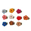 Crochê de algodão puro fita floral de duas camadas folha peças florais tricotadas à mão acessórios de decoração de roupas DIY elásticos de cabelo e acessórios de cabelo femininos