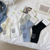 Meias femininas de cano médio pintadas à mão, primavera e verão, 25 anos, novas letras de salto, todas as meias de pelo simples, meias esportivas da moda