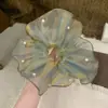 Scrunchie de Tule com Renda de Pérolas de Princesa Sereia para Mulheres, Elástico Elegante de Alta Qualidade para Rabo de Cavalo, Acessório de Cabelo, Adorno de Cabeça para Mulheres