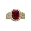 Anillo de rubí vintage para mujer de una generación, plata de ley s925, engaste de cuatro garras con corindón rojo paloma de 2 quilates, anillo de diamante