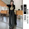 Nuevos Pantalones Anchos Forrados de Polar Estilo Vintage de Haoshen para Mujer, Corte Holgado, Gruesos, Ligeramente Elásticos, Poliéster Spandex, Color Sólido, Pantalones Largos Arrugados