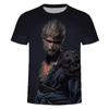 Camiseta de Manga Curta 2024 Hot Black Myth Goku Jogo Envolvente 2024 Verão Nova Solta Americana Masculina 3D