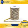 Atacado de fábrica corrente de garra de zircônia intensiva 2,5 mm fundo de latão três furos branco plano diamante zircônia garra broca corrente de garra