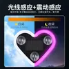Luz Triangular para Ventana de Coche con Energía Solar Inalámbrica LED, Forma de Corazón, Luz Ambiental de Neón Brillante para Pilar C, Decoración Interior de Coche Inalámbrica