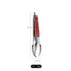 Clip de Acero Inoxidable con Mango Rojo, Mango de Agarre No Magnético, Pinza para Alimentos, Pinza para Barbacoa, Pinza para Pan de Cocina, Pinza para Buffet y Barbacoa