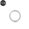 Gaibei Europeu e americano cross-border F136 anel fechado especial em forma de diamante anel de nariz incrustado piercing de titânio piercing de nariz piercing de mamilo fábrica de joias