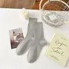 Calcetines apilados de color liso hasta la mitad de la pantorrilla para mujer, tonos cálidos para otoño e invierno, simples y versátiles, diseño limpio, estilo universitario, calcetines largos vintage