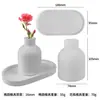 Vaso de Gesso DIY Porta Velas de Aromaterapia Molde de Silicone Molde de Resina Cristal Bandeja Oval Ornamento Resina DIY