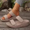 Sandalias de verano casuales y de moda para mujer, con suela gruesa, modelo 2026, sandalias de cuña con correas de velcro