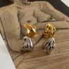 181/00 Aretes de Nicho de Personalidad Aretes Trendy de Chica Cool Aretes de Moda Bicolor Europeos y Americanos para Mujer F8-7