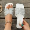 Sandalias de Verano para Mujer para Uso al Aire Libre, Moderno Estilo Nuevo 2026, Versátiles, Elegantes, Chanclas Planas Antideslizantes con Pedrería para Playa