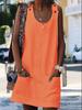 Amazon europeo y americano transfronterizo wish ebay verano nuevo vestido de algodón y lino con tirantes de botones y bolsillo para mujer