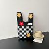 Bolsa Tricotada com Senso Avançado Nova Bolsa de Pulso de Desenho Animado Bolsa de Férias Bolsa de Mão Nicho Versátil Bolsa de Mão Bolsa de Presente