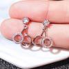 Brincos de celebridade da internet Cao Shi brincos simples femininos nova moda brincos de argola de alta qualidade com incrustação de diamante brincos de estilo frio