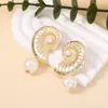 Aretes de Concha de Perla Imitación Moda Playa Transfronteriza Temperamento Vintage Simple Combinables Verano Vacaciones