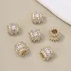 Cuentas de Barril de Circonita Chapadas en Oro de 18 Quilates Cuentas de la Fortuna Cuentas Espaciadoras de Hamburguesa Collar Pulsera Colgante DIY Joyería Pequeña Venta al por Mayor
