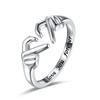 Anillo de corazón de mano doble Amazon superventas romántico moda europea y americana amor abrazo mano anillo de pareja anillo de par
