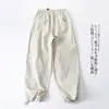 Pantalones Largos Casuales Versátiles de Corte Holgado Estilo Pareja Estilo Montaña Hechos de Tela de Algodón Lavado 12719