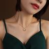 Nueva joyería ins europea y americana Collar de concha blanca de mar con circón rosa acero de titanio oro de 18 quilates Joker cadena clavicular al por mayor para mujer