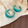 Brincos Redondos de Acrílico Minimalistas Agulha de Prata, Brincos Versáteis de Nicho de Luxo, Acessórios de Orelha Simples e Modernos Estilo Coreano para Mulheres