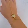 Pulseira com Pingente de Estrela de Oito Pontas Transfronteiriça Nova da Amazon Moda Simples Fina para Mulheres Joia Presente de Feriado
