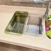 Cesta de Drenaje Telescópica para Fregadero, Estante Telescópico Multifuncional para Escurrir Platos, Estante de Almacenamiento para Frutas y Verduras, Estante de Almacenamiento para Cocina