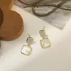 Aretes para Mujer, Aretes de Flor Corazón con Circonita Micro-pavimentada de Cobre, Nueva Moda de Nicho, Diseño Simple, Joyería de Temperamento y Versátil