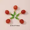 Acessórios Pingente de Ágata Vermelha Natural Pêssego Caqui Joias de Frutas Pequenas Contas Soltas Material DIY Acessórios para Pulseira Atacado