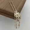 Estilo Chino Nuevo Estilo Chino Borla Dorada de Perlas Pasador Accesorios para el Cabello Femenino Pasador en Forma de U Tocado