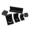 Caja de Joyería con Tapa abatible y Ángulo Recto de Piel Sintética, Caja de Embalaje de Joyería Dorada, Caja de Joyería para Anillos, Colgantes y Collares