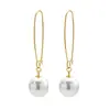 Pendientes de Perla Grande con Hebilla en U Estilo Francés Colgante de Perla Grande Pendientes para Mujer Lujo Ligero Temperamento Celebridad de Internet Moda Pendientes de Perla para el Día a Día
