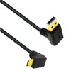 Cabo de Dados e Carregamento para Computador, Notebook, Celular - Versão USB 3.0 Banhado a Ouro - Ângulo de 90 Graus Tipo-A / Tipo-C para Cima e para Baixo