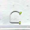 Astmf-136 Aleación de Titanio Garra Circonio Anillo en U Titanio G23 Rosca Interna Circonio Forma de U Arete de Cartílago Joyería para Piercing Cabeza