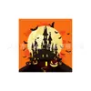 Castelo Assombrado Abóbora Halloween Conjunto de Louças Toalha de Mesa Bandeira Prato de Papel Copo de Papel Suprimentos para Festa Infantil