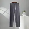 Pantalones atléticos de talla grande para hombre, corte ajustado, pantalones de pijama de modal para verano, pantalones casuales finos y holgados para hombre, para usar en casa
