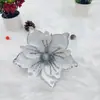 Flor de Gardenia Artificial 20cm Flor de Navidad Tela de Alta Calidad con Polvo Brillante Flor de Magnolia Artificial Decoración Navideña