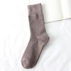 Novas Meias Empilháveis Femininas Outono e Inverno Meia de Cano Médio Meias de Algodão Cor Sólida Coreanas Meias Femininas Estilo Japonês Meias Femininas Estilo Coreano de Cano Médio