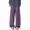 Pantalones de chándal rectos de punto casual deportivo unisex con cinturilla de bloque de color drapeada de peso pesado personalizados
