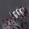 Pegatinas para Uñas Estilo Gótico Retro Rosa Oscuro Accesorios para Uñas Mariposa Roja Venta al por Mayor