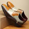 Nuevos Zapatos de Cuero Transpirables Antideslizantes para Hombre con Diseño Color-Blocking, Adecuados para Negocios y Trabajo, Zapatos de Cuero Versátiles Casuales 27031