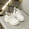 Botas Curtas para Meninas Botas Martin Estilo Britânico da Moda para Meninos Novas 2025 Primavera e Outono Botas Simples para Crianças Pequenas Botas de Couro Infantil da Moda