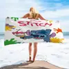 Toalla de Baño de Microfibra de Secado Rápido Transfronteriza, Toalla de Playa, Toalla Cuadrada, Diseño de Lilo y Stitch, Fabricante de Origen