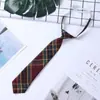 Corbata JK Japonesa para Mujer Talla Única Estilo Perezoso Universitario Accesorios de Uniforme Escolar para Estudiantes Pequeños Corbata Cuadros Hombre