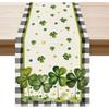 Promoção Quente da Amazon Caminho de Mesa de São Patrício Estampa de Trevo de Quatro Folhas da Sorte Toalha de Mesa Decorativa de Primavera para São Patrício