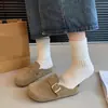 Sapatos Birkenstock com Solas Macias para Primavera e Verão 2026, Novo Estilo para Uso ao Ar Livre, Chinelos com Biqueira Semi-Aberta, Sapatos Birkenstock Leves de Solado Grosso Estilo Francês para Mulheres