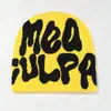 Gorro de punto jacquard con letras de hip-hop de tendencia europea y americana para hombres y mujeres con calidez invernal