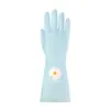 Luvas de Lavar Louça Estampadas em PVC Shuyi Impermeáveis Tarefas Domésticas Femininas Borracha Durável Roupas Limpeza de Cozinha Atacado