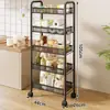 Carrinho de armazenamento pequeno, mesa lateral de sofá, cesta de armazenamento de lanches, prateleira móvel com vários níveis, organizador de brinquedos para sala de estar, cesta para itens diversos