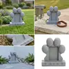 Adorno de resina mascota memorial lápida huella de pata de cachorro marco de fotos jardín césped animal tributo decoración jardinería exterior
